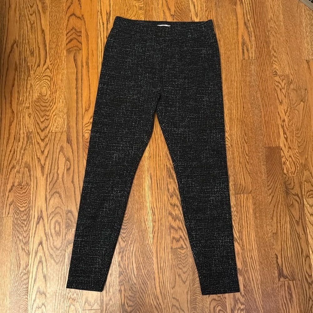 Lou & Grey for Loft metallic detailed black pants size medium